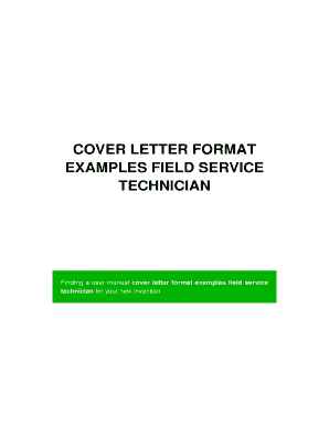 Postal cover format - Cover letter format examples field service technician