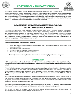 INFORMATION AND COMMUNICATION TECHNOLOGY ACCEPTABLE USE - plps sa edu