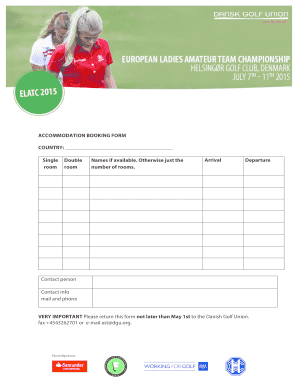 ACCOMMODATION BOOKING FORM COUNTRY - Forside - danskgolfunion