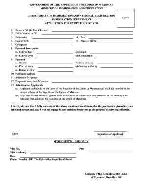 myanmar tourist visa form pdf