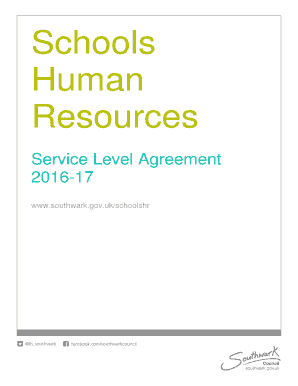 Schools Human Resources Service Level Agreement 2016-17 - southwark gov