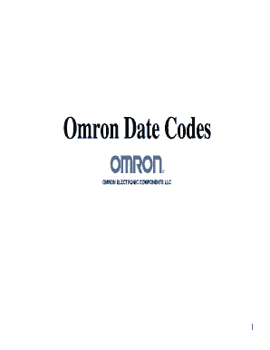 Fillable Online Omron Date Codes Fax Email Print - pdfFiller