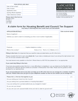 Site com stored on getboo - LANCASTER Housing Benefit amp Council Tax bSupport Claim Formbindd