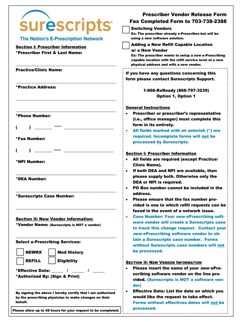 Surescripts Prior Auth Printable Form Printable Forms Free Online