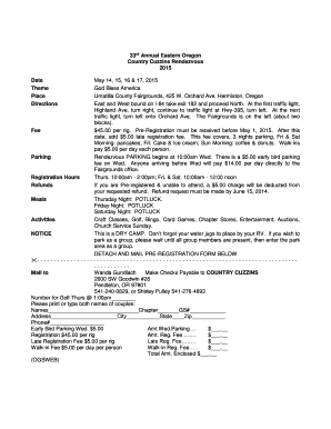 Download the registration form. - Oregon Good Sam Club
