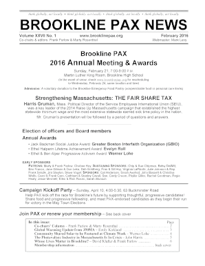 Brookline PAX 2016 Annual Meeting amp Awards - brooklinepax