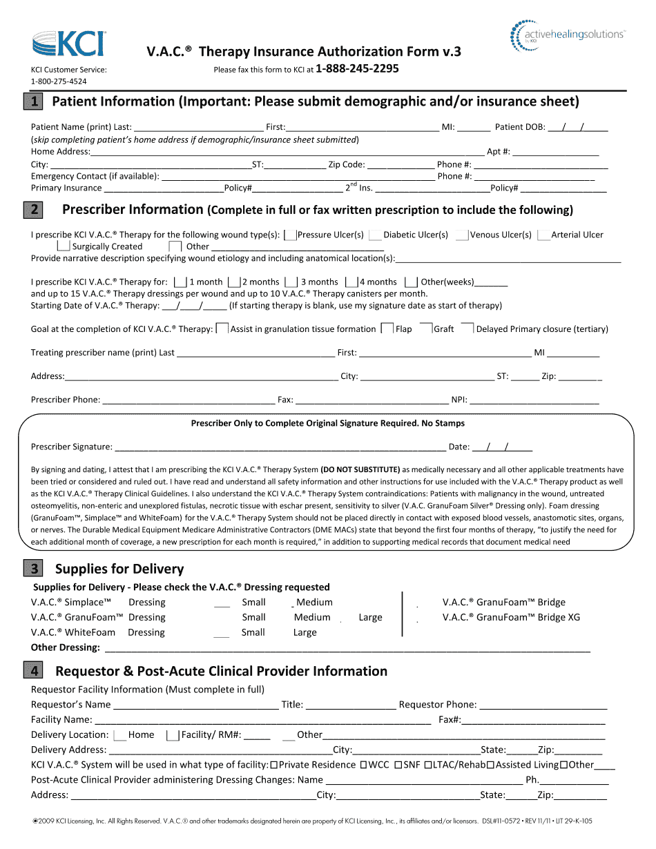 How To Write On Kci Wound Vac Form How To Write On Kci Wound Vac Form