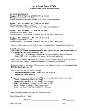 Weekly weight loss chart - Dance Tech amp Talent DTampT Troupe Contract and Requirements