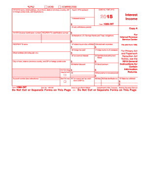 What is a 1099 int - 2015 Form 1099-INT Interest Income