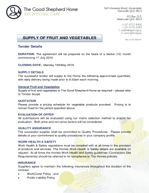 fruit and vegetable supply agreement