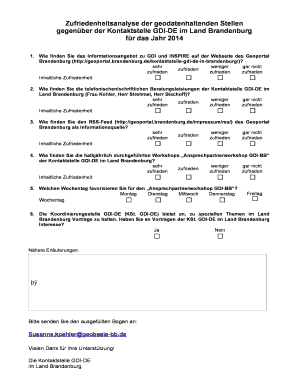Zufriedenheitsanalyse - Geoportal Brandenburg - Land Brandenburg