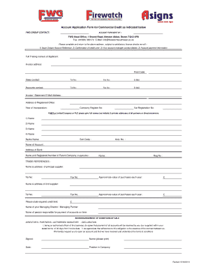 Account Application Form for Commercial Credit as - firewatchsouthwest co