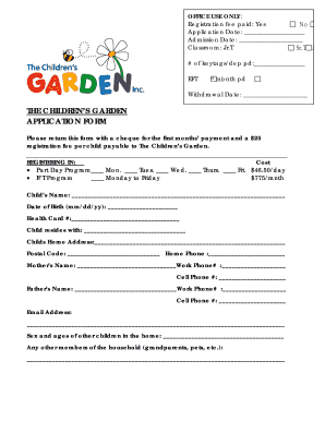 Sample sponsorship request letter pdf - THE CHILDRENS GARDEN APPLICATION FORM - thechildrensgarden