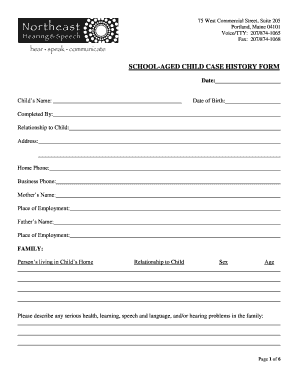 Personal loan guarantor letter sample - SCHOOL-AGED CHILD CASE HISTORY FORM - nehearingandspeech