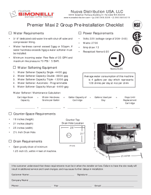 Premier Maxi 2 Group Pre-Installation Checklist - d3f8w3yx9w99q2 cloudfront