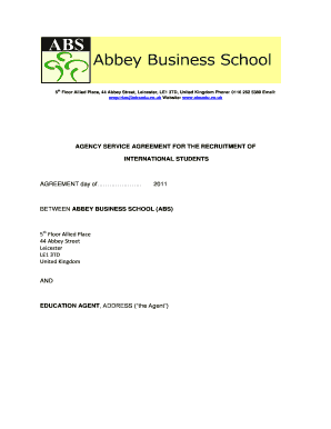 AGENCY SERVICE AGREEMENT FOR THE RECRUITMENT OF - absedu co