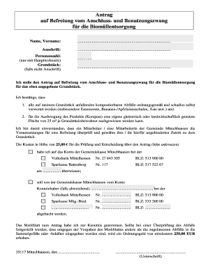 Fillable Online gemeinde-muenchhausen Antrag auf Befreiung vom ...