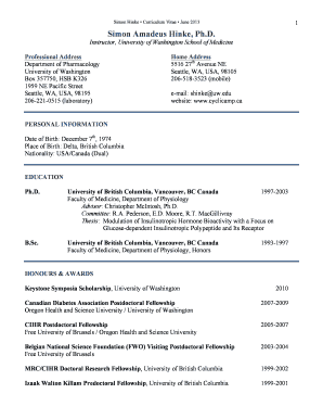 Long Form Academic CV PDF - cyclicamp