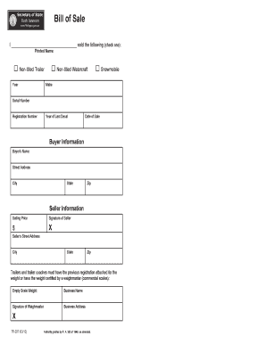 trailer bill of sale