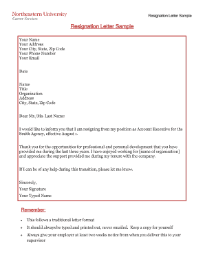 Sample resignation letter - Resignation Letter Sample Resignation Letter Sample Your Name Your Address Your City, State, Zip Code Your Phone Number Your Email Date Name Title Organization Address City, State, Zip Code Dear Mr