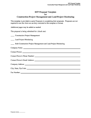 fillable online rfp proposal template for construction project