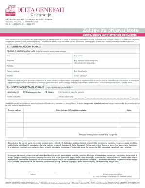 Fillable Online generali 04-025xxZAHTEV za prijavu stete dobrovoljnog ...