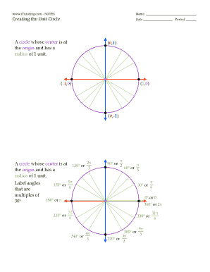 Unit circle printable pdf - Creating the Unit Circle A circle whose center is at the ... - iTutoring