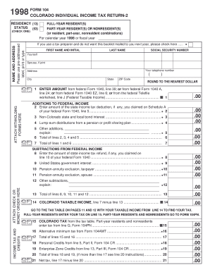COLORADO INDIVIDUAL bINCOME TAX RETURNb-2