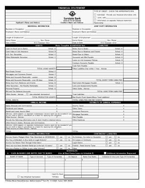 Personal financial statement template excel - Personal Financial Statement - Sunstate Bank