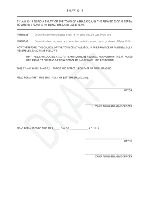 BYLAW 13-15 BYLAW 13-15 BEING A BYLAW OF THE TOWN OF - athabasca civicweb
