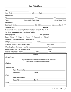 new patient forms templates