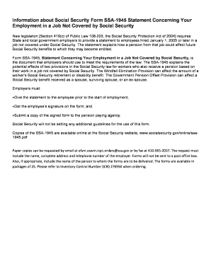 Fillable Online Information about bSocial Security Form SSAb-1945 ...