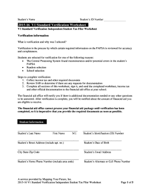 B2015b-16 V1 Standard Verification Worksheet - Mapping Your Future