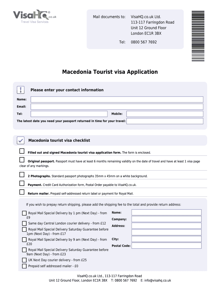Fillable Online Macedonia Visahq Co BMacedoniab Tourist Visa Application Fax Email Print PdfFiller Fillable Online Macedonia Visahq Co BMacedoniab Tourist Visa Application Fax Email Print PdfFiller