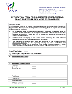 APPLICATION FORM FOR SLAUGHTERHOUSECUTTING PLANT TO - naif org