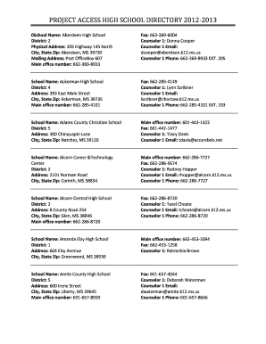 Softball number positions - PROJECT ACCESS HIGH SCHOOL DIRECTORY 2012-2013 - secure5 olemiss