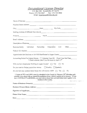 Logan County Ky Occupational Tax - Fill Online, Printable, Fillable ...