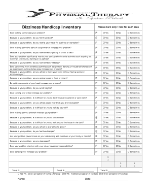 To download the Dizziness Handicap Inventory form