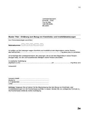 Muster 74ter - Bescheinigung ber den Bezug von Krankheits- und Invalidittsleistungen