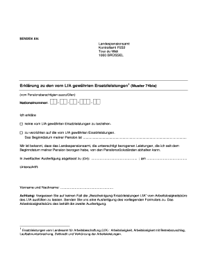 Erklrung zu dem vom LfA gewhrten Ersatzleistungen Muster 74bis