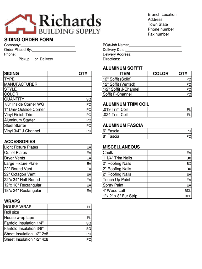 Siding Estimate Template - Fill Online, Printable, Fillable, Blank |  pdfFiller