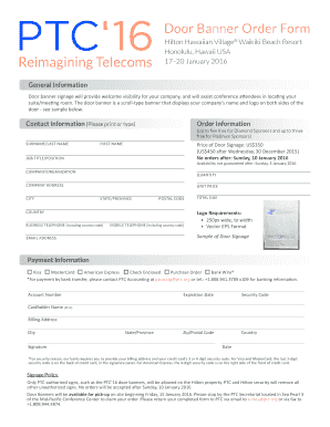 Download the Door Banner Order bFormb