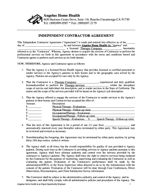 independent contractor agreement sample