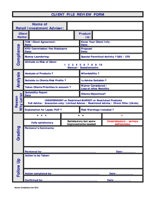 Fillable Online compliance-officer co Client File Review Form Jan 13 ...