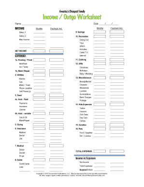 Easy budget - Income Outgo Budget Worksheet .pdf - MoneySmart Family