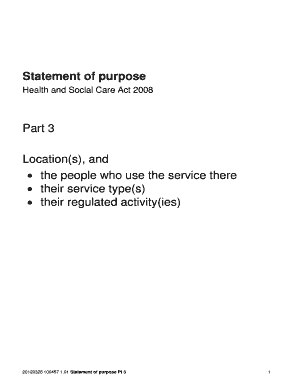 Pt3 form sample - Statement of Purpose Template - Dalston Medical Group - dalstonmedicalgroup org