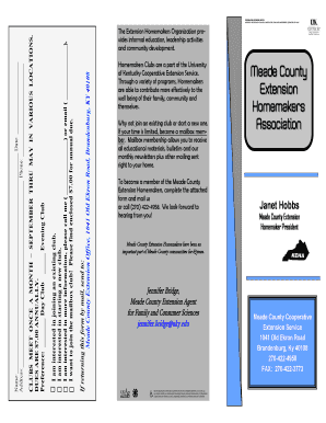 Homemaker Brochure - Cooperative Extension - Meade County - meade ca uky
