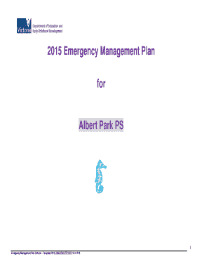 Therapy treatment plan template - Emergency Management Plan Template for Schools General - albertparkps vic edu