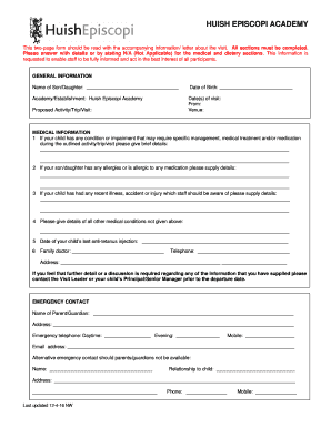 Informed consent psychology example - EV5 Parent Consent form for trips - Huish Leisure - huishepiscopi