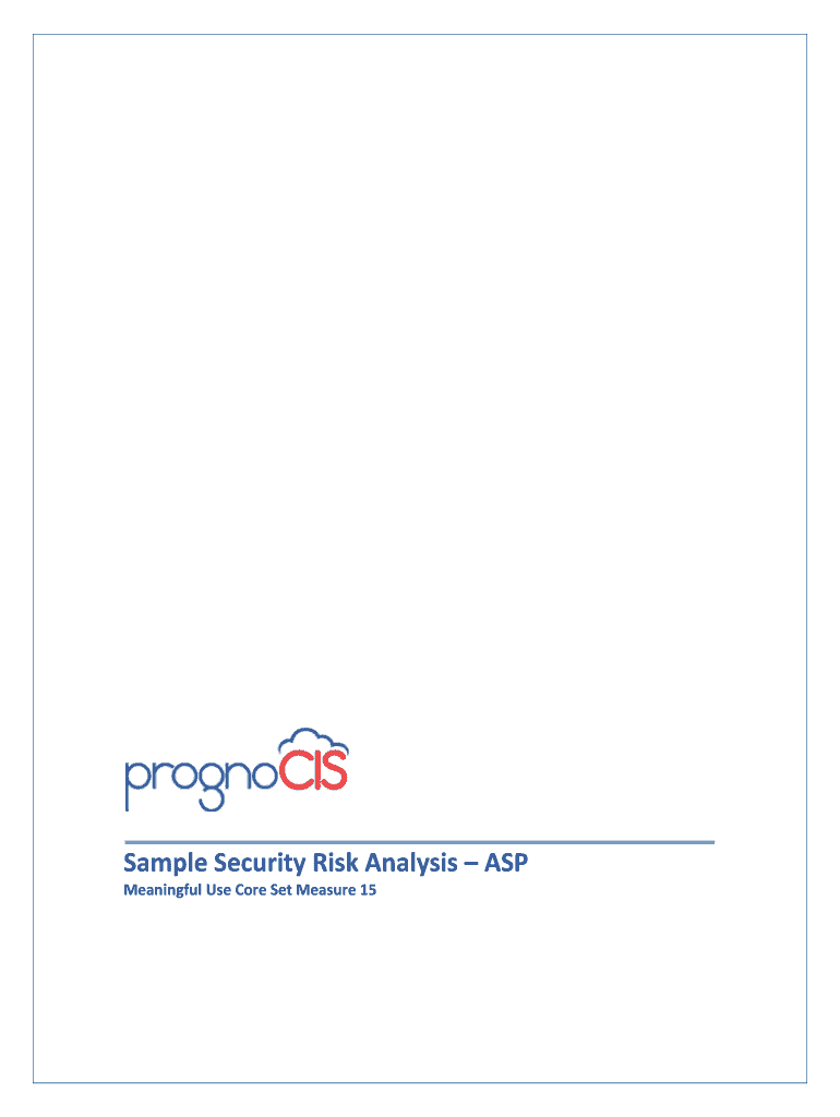 Fillable Online Sample Security Risk Analysis ASP ...